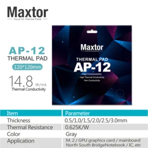 Maxtor AP-12 Thermal Pads 14.8 W/M-K (0.5mm-1mm-1.5-mm-2mm-2.5mm-3mm)