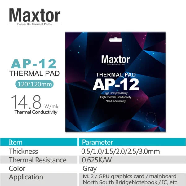 Maxtor AP-12 Thermal Pads 14.8 W/M-K (0.5mm-1mm-1.5-mm-2mm-2.5mm-3mm)