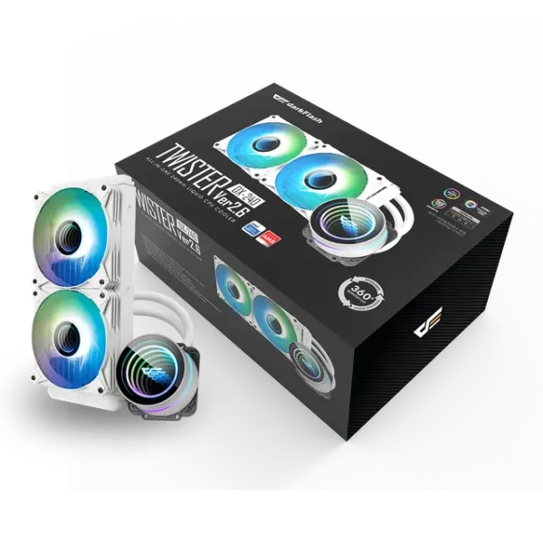 Darkflash Twister DX240 V2.6 Liquid CPU Cooler - WHITE (Tax Free) - Image 5