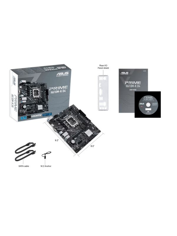 Asus Prime H610M-K D4 Mic ATX Motherboard, DDR4 Support, LGA 1700, PCIe 4.0