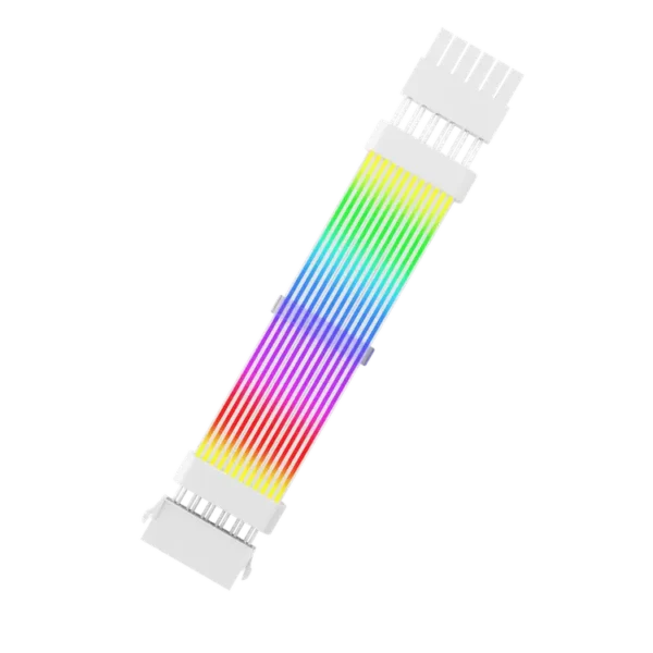 PowerMax  ARGB 24PIN PSU EXTENSION CABLE - WHITE (TAX FREE) - Image 3