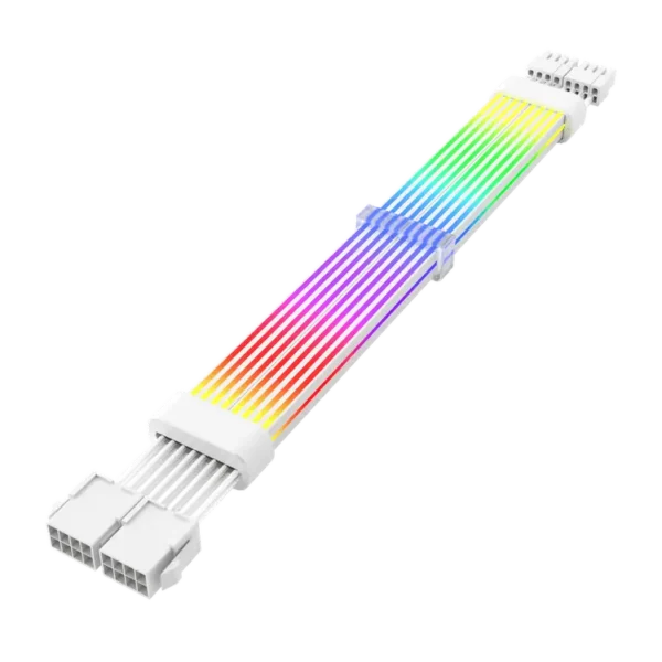 PowerMax ARGB 2x8PIN PSU EXTENSION CABLE - WHITE (TAX FREE) - Image 4