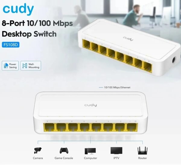 Cudy FS108D 8-Port 10/100Mbps Desktop Switch