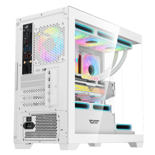 DarkFlash DS900M M-ATX PC Case, With 3 ARGB Fans, WHITE