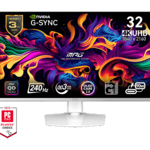 MSI MPG 321URXW QD-OLED 32", 240HZ (3840 x 2160) 4K UHD, 0.03ms (GtG) Gaming Monitor, White
