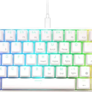 Bajeal G101 RGB Mechanical Gaming Keyboard 61 keys Blue Switches, WHITE