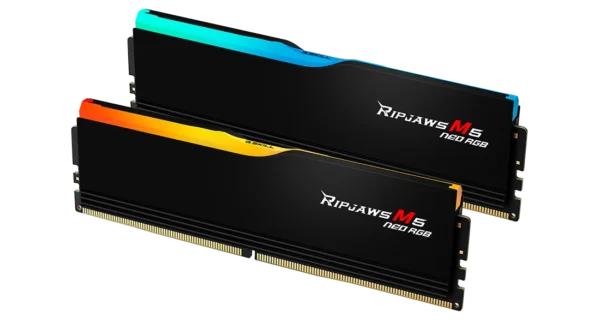 G.SKILL Ripjaws M5 Neo RGB Series (AMD Expo) DDR5 RAM 32GB (2x16GB) 6000MT/s, CL36-48-48-96, 1.25V Desktop Computer Memory UDIMM, Matte Black