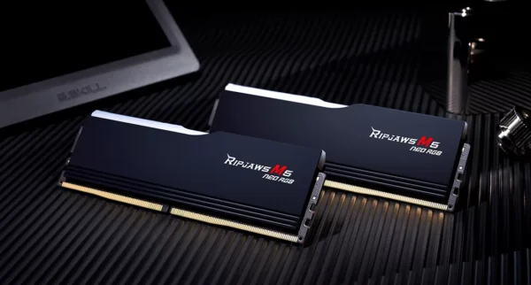 G.SKILL Ripjaws M5 Neo RGB Series (AMD Expo) DDR5 RAM 32GB (2x16GB) 6000MT/s, CL36-48-48-96, 1.25V Desktop Computer Memory UDIMM, Matte Black