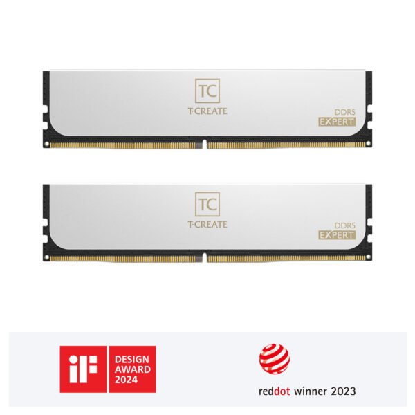 TEAMGROUP EXPERT DDR5 DESKTOP MEMORY 32GB(2x16GB) 6000MHz, CL38, 1.25V, WHITE