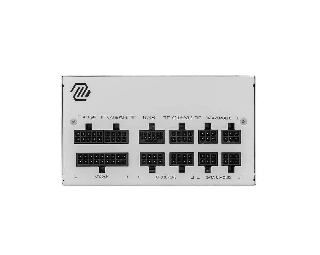 MSI MAG A850GL PCIE5 850W Power Supply, Full Modular, WHITE