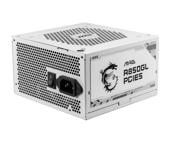 MSI MAG A850GL PCIE5 850W Power Supply, Full Modular, WHITE
