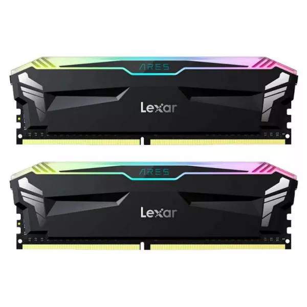 Lexar ARES RGB DDR5 32GB(2X16GB), 7200MHz, 1.40V Desktop Memory, BLACK