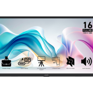 MSI PRO MP165 E6 PORTABLE MONITOR, 60HZ, 15.6", 4MS