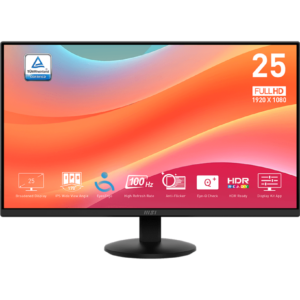MSI PRO MP252L 24.5" Business Monitor, 1920 x 1080 (FHD), 100Hz, 1ms, IPS, HDR Ready, HDMI, DP
