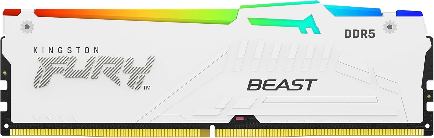Kingston FURY Beast 16GB DDR5, 6000MT/s, CL30, 1.4V Memory RGB, WHITE