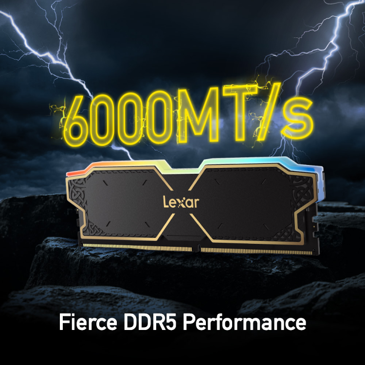 Lexar THOR 32GB(2x16GB) RGB DDR5 Desktop Memory, CL38, 6000MT/s, 1.35V, Support Intel XMP 3.0/AMD Expo
