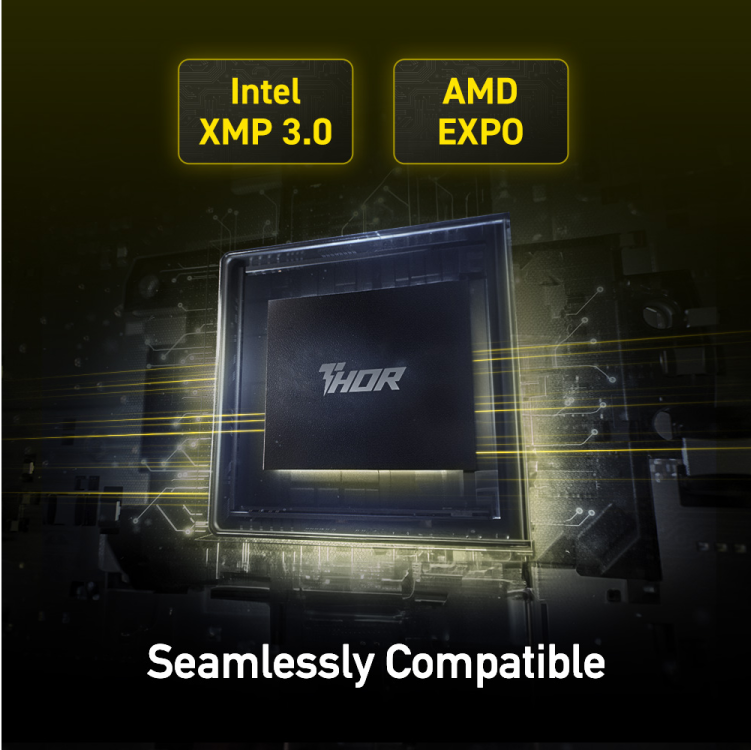 Lexar THOR 32GB(2x16GB) RGB DDR5 Desktop Memory, CL38, 6000MT/s, 1.35V, Support Intel XMP 3.0/AMD Expo