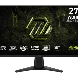 MSI MAG 275QF E21 27" 2K Gaming Monitor, 2560 x 1440 (WQHD), 0.5ms Response Time, 210Hz, Rapid IPS, HDMI, DP Port, BLACK